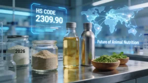Global trade chart for animal feed supplements and HS code 2309.90