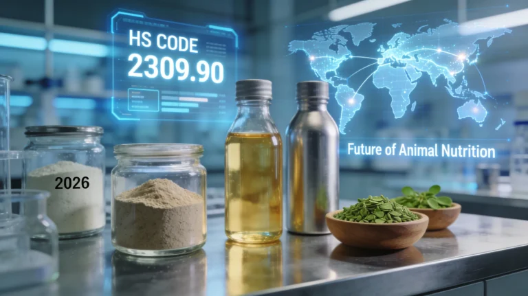Global trade chart for animal feed supplements and HS code 2309.90